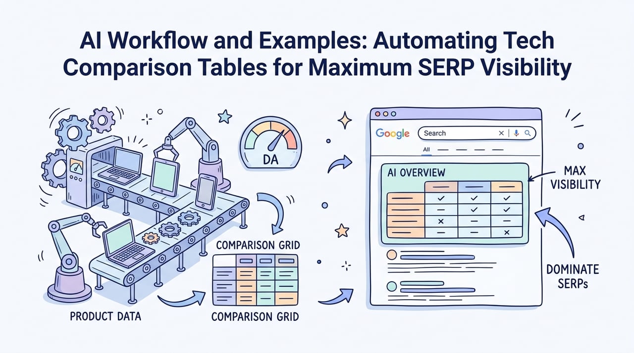 AI Workflow and Examples: Automating Tech Comparison Tables for Maximum SERP Visibility