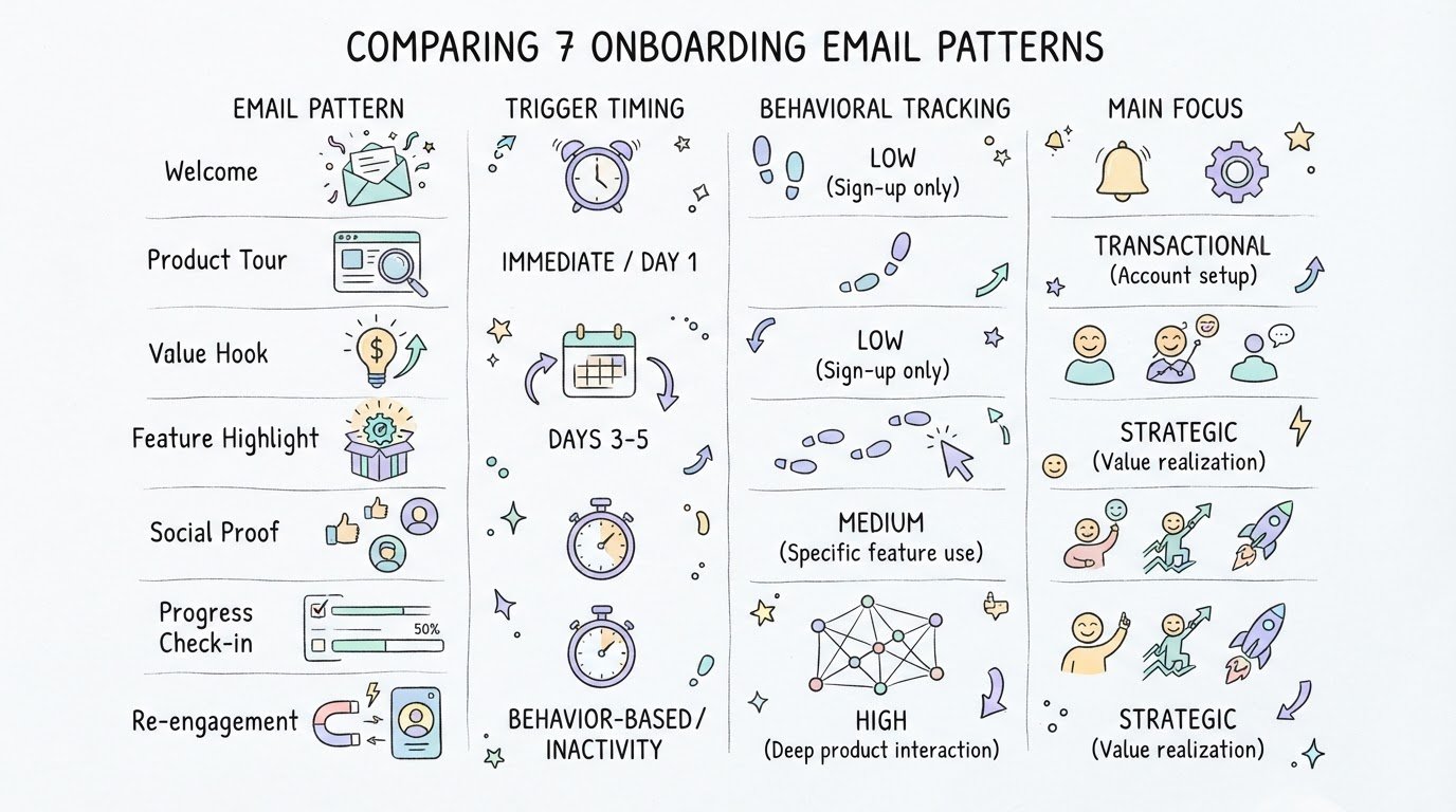 Comparing the 7 Onboarding Email Patterns