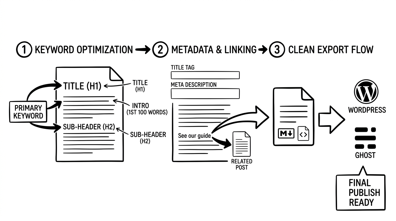 Step 4: Optimize On-Page SEO and Export to Your CMS