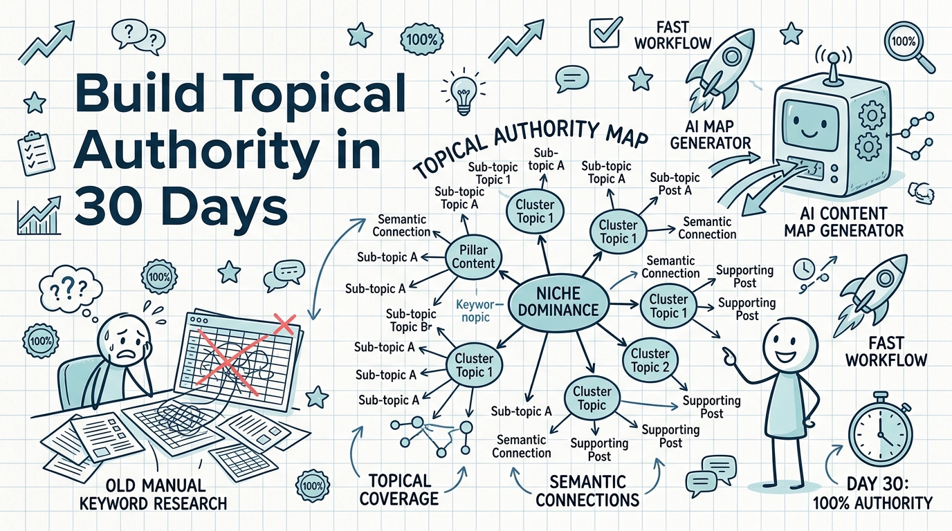 How to Build 100% Topical Authority in 30 Days Using AI Content Maps
