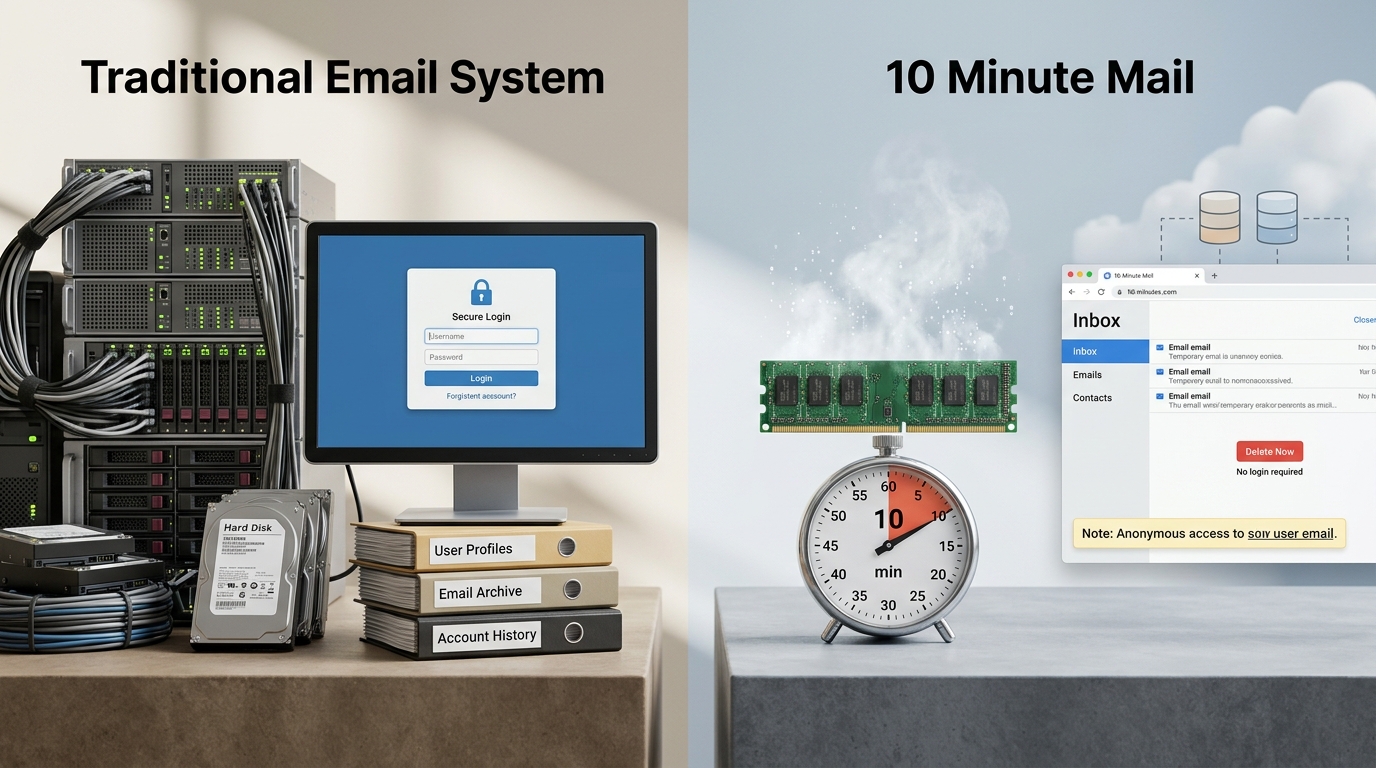 10 Minute Mail vs. Traditional Email