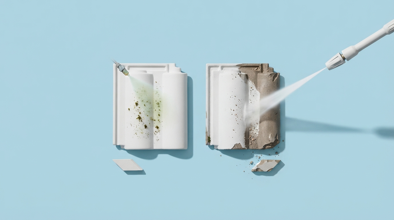 The Professional Route: Modern Softwashing and Moss Restoration Systems