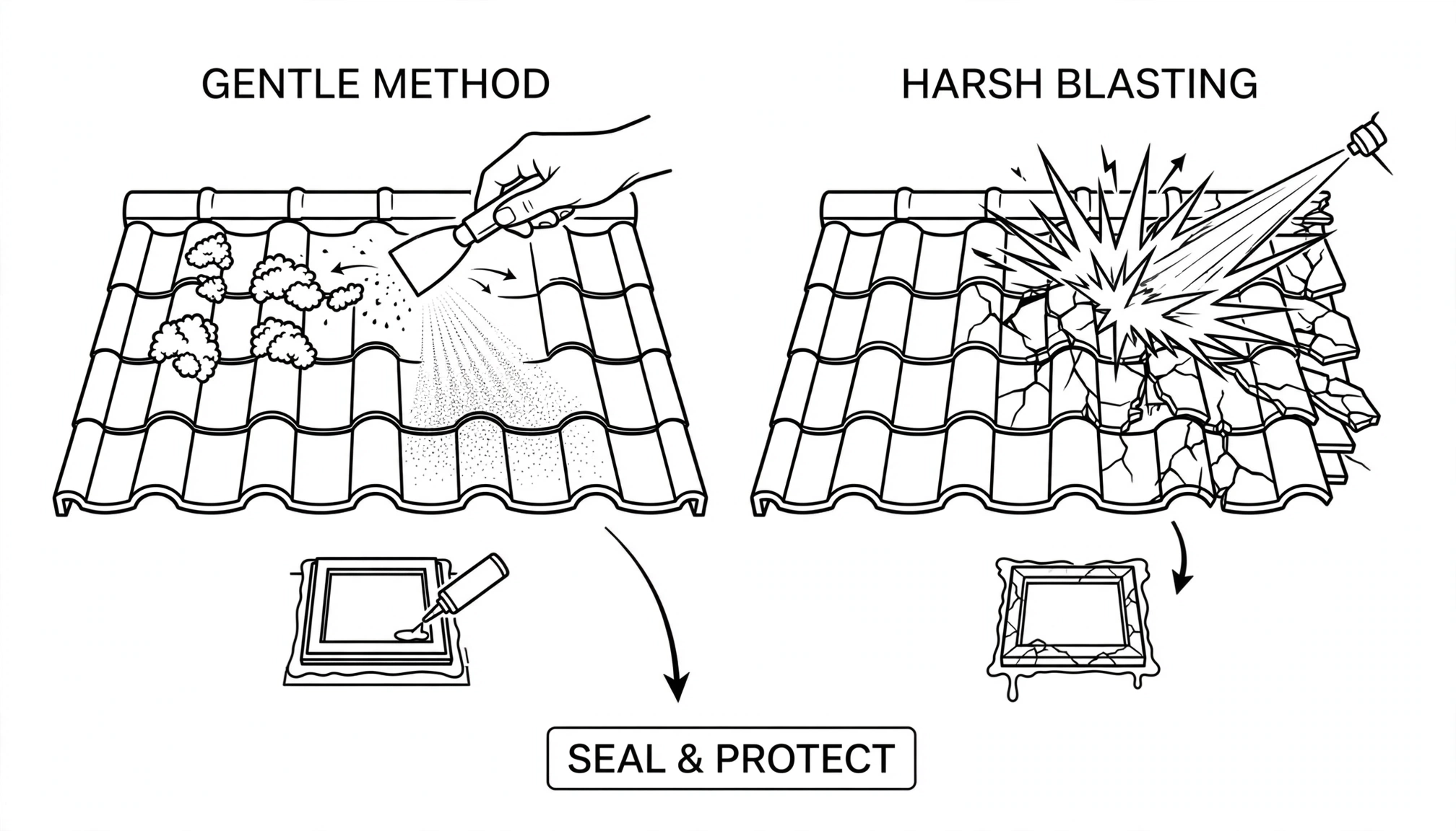 Roofs, Moss, Algae And Treatments